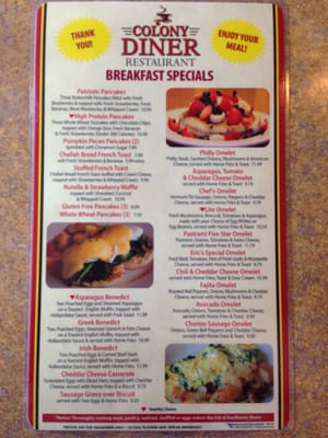 Menu photo 8 Colony Diner & Restaurant Wallingford, CT Menu photo 8 Colony Diner & Restaurant Wallingford, CT