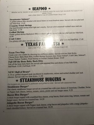 Menu photo 2 Texas Steakhouse & Catering Beckley, WV Menu photo 2 Texas Steakhouse & Catering Beckley, WV