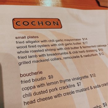 Cochon RESTAURANT - Menu - Cajun/Creole Near Me - New Orleans, Louisiana Cochon RESTAURANT - Menu - Cajun/Creole Near Me - New Orleans, Louisiana