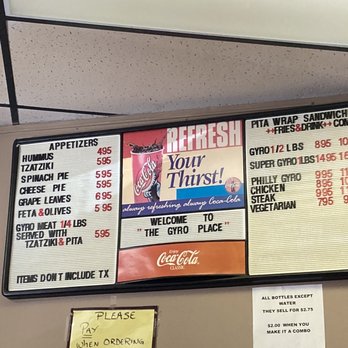 The Gyro Place - Menu 1/2 - Greek Near Me - Canonsburg, Pennsylvania The Gyro Place - Menu 1/2 - Greek Near Me - Canonsburg, Pennsylvania