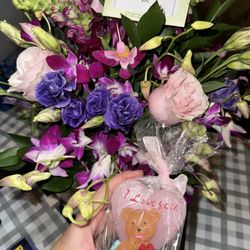 Cordova Flowers And Gifts - Flowers and teddy bear candle