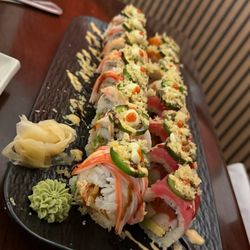 Spice 55 Thai & Sushi - Jalapeños on top. I didn't realize I got the imitation crab one unfortunately.