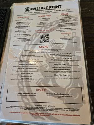 Menu photo 4 Ballast Point Brewing San Diego, CA