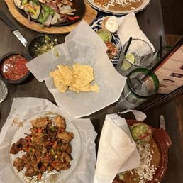 Carnitas, steak and chicken fajitas, Cadillac Margarita Carnitas, steak and chicken fajitas, Cadillac Margarita