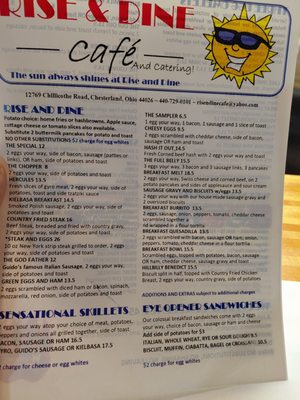 Menu photo 3 Rise and Dine Cafe Chesterland, OH