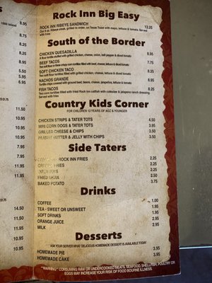Menu photo 3 Rock Inn Cafe Memphis, TX Menu photo 3 Rock Inn Cafe Memphis, TX