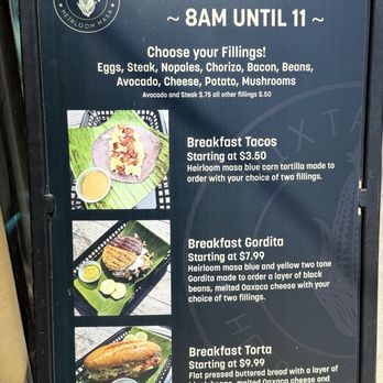 Nixtamal - Breakfast menu - Food Trucks Near Me - Austin, Texas