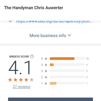 The Handyman Chris Auwerter - The seven bad reviews are from two people Birdseye is a cross platform system much more - Handyman Near Me - Rapid City, South Dakota The Handyman Chris Auwerter - The seven bad reviews are from two people Birdseye is a cross platform system much more - Handyman Near Me - Rapid City, South Dakota