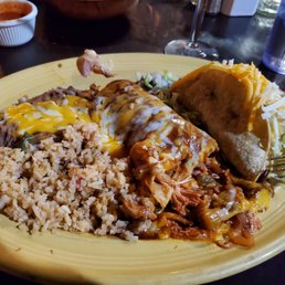 Enchilada and Taco with Rice and Beans Enchilada and Taco with Rice and Beans