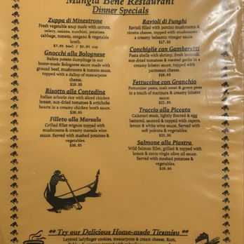 Mangia Bene Restaurant - Dinner specials - Italian Near Me - Martinez, California