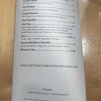 Orphan - Menu - Breakfast & Brunch Near Me - Sacramento, California
