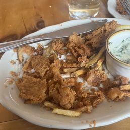 Fish and chips-- with the actual fish eaten. So much extraneous just fried chunks. Fish and chips-- with the actual fish eaten. So much extraneous just fried chunks.