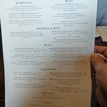 Tyger Tyger - Menu (Nov 2025) - Szechuan Near Me - Seattle, Washington