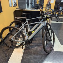 Bike Authority - My new bike.. but in a large. Ordered a small. Look at how clean/intresting the shop is! Wish I took more pictures I was too busy talking.