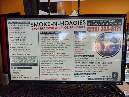 Menu photo 2 Smoke-N-Hoagies Ocean Springs, MS