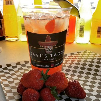Javi's Tacos - strawberries and a drink - Food Trucks Near Me - Modesto, California Javi's Tacos - strawberries and a drink - Food Trucks Near Me - Modesto, California