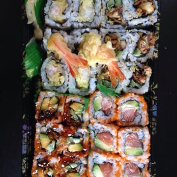 Sushiology - Clockwise: spider roll, salmon avocado, eel avocado, and shrimp tempura (my favorite was the eel!) - Sushi Bars Near Me - London, XGL Sushiology - Clockwise: spider roll, salmon avocado, eel avocado, and shrimp tempura (my favorite was the eel!) - Sushi Bars Near Me - London, XGL