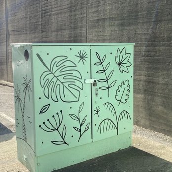 A Leafy Mint Mural Box - Public Art Near Me - Louisville, Kentucky A Leafy Mint Mural Box - Public Art Near Me - Louisville, Kentucky