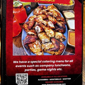 The Chicken Koop - Standing Tri- menu on table - New American Near Me - Whittier, California The Chicken Koop - Standing Tri- menu on table - New American Near Me - Whittier, California