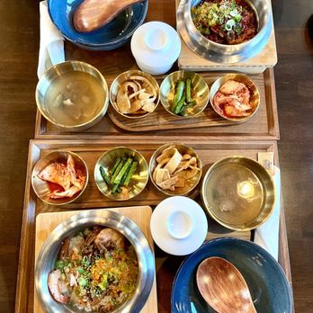 Lani Sot - Our dinner, 3 side dishes, steam egg, soup. - Korean Near Me - Honolulu, Hawaii Lani Sot - Our dinner, 3 side dishes, steam egg, soup. - Korean Near Me - Honolulu, Hawaii