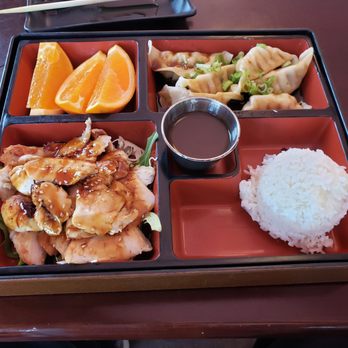 Geisha - Chicken teriyaki bento box with gyoza - Japanese Near Me - Capitola, California Geisha - Chicken teriyaki bento box with gyoza - Japanese Near Me - Capitola, California