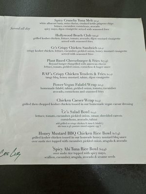 Menu photo 5 Cafe Club Hollywood, FL