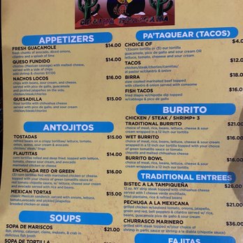 Coyote Cocina Mexicana - Menu Page 1 of 2 - Mexican Near Me - Franklin, New Jersey