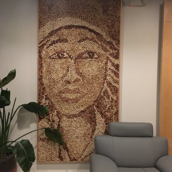 Elements - Art work made from wine corks in the entry way - Asian Fusion Near Me - Chapel Hill, North Carolina