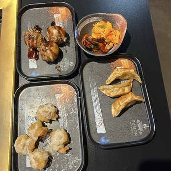 Fusion Pot & Grill - Coconut shrimp, takoyaki, gyoza, kani salad - Sushi Bars Near Me - Houston, Texas Fusion Pot & Grill - Coconut shrimp, takoyaki, gyoza, kani salad - Sushi Bars Near Me - Houston, Texas