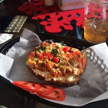 The Lunch Cafe - Eggs with veggies and feta on multi grain bread - custom done for me! - Sandwiches Near Me - Berkley, Michigan