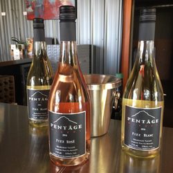 Pentâge Winery - Some of the wines we tasted while visiting Petage's wine tasting room. And we found out their picnic area is dog friendly