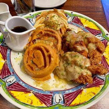 Miss Shirley's Cafe, Inner Harbor - Chicken 'n Cheddar Green Onion Waffles*** - Breakfast & Brunch Near Me - Baltimore, Maryland Miss Shirley's Cafe, Inner Harbor - Chicken 'n Cheddar Green Onion Waffles*** - Breakfast & Brunch Near Me - Baltimore, Maryland