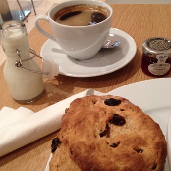 The Wild Olive Tree - Spiced sultana scone and Americano - Cafes Near Me - Glasgow, GLG