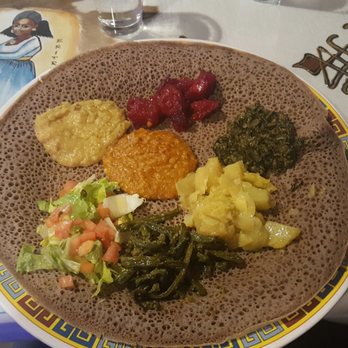 Red Sea Restaurant & Bar - Veggie platter (before) - Ethiopian Near Me - Charlotte, North Carolina