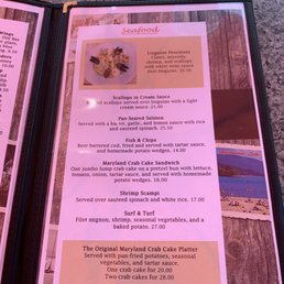 New menu with Maryland Crab Cakes, surf and turf, and healthy veggie salads!