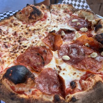 Meric's Woodfire Oven & Tavern - Half plain half pepperoni - Pizza Near Me - Hampton, Minnesota Meric's Woodfire Oven & Tavern - Half plain half pepperoni - Pizza Near Me - Hampton, Minnesota