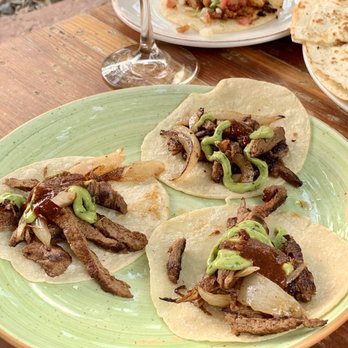 Que Bueno Suerte! - Carne asada and shrimp in the back - Mexican Near Me - Denver, Colorado