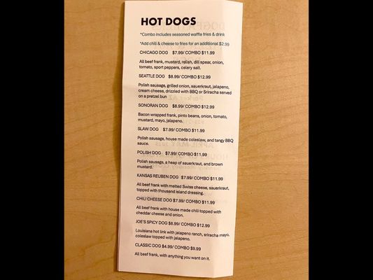 Menu photo 5 Dogfathers Parker, AZ