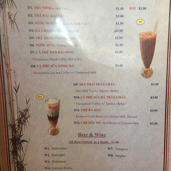Pho 2012 Bistro - menu as of 10-21-2018 - Vietnamese Near Me - Anaheim, California