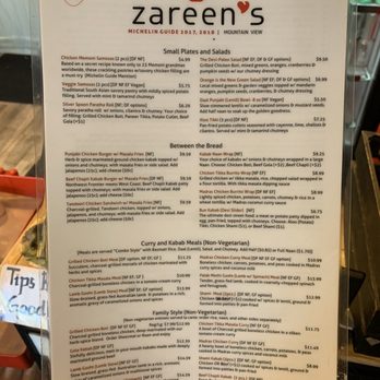 Zareen's - Menu (as of September 2019). - Halal Near Me - Mountain View, California Zareen's - Menu (as of September 2019). - Halal Near Me - Mountain View, California