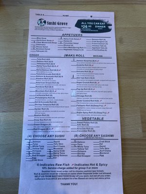 Menu photo 2 Sushi Grove Buffalo Grove, IL Menu photo 2 Sushi Grove Buffalo Grove, IL