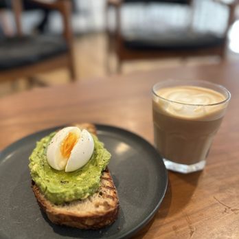 Zion Coffee Bar - Avocado toast with soft boiled egg. Hot latte. - Coffee & Tea Near Me - Peoria, Illinois Zion Coffee Bar - Avocado toast with soft boiled egg. Hot latte. - Coffee & Tea Near Me - Peoria, Illinois