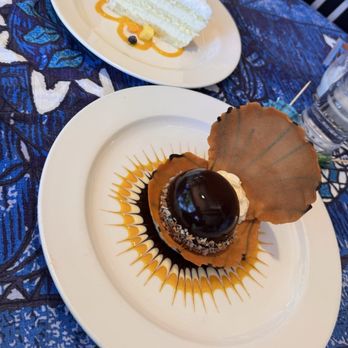 Mama's Fish House - Coconut Chiffon Cake and Kuau Chocolate Pie - Seafood Near Me - Paia, Hawaii Mama's Fish House - Coconut Chiffon Cake and Kuau Chocolate Pie - Seafood Near Me - Paia, Hawaii