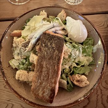 The Fed - Fancy Caesar Salad with salmon added - New American Near Me - Clarkston, Michigan