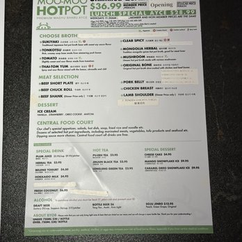 MooMoo Hot Pot - Menu - Hot Pot Near Me - Irvine, California