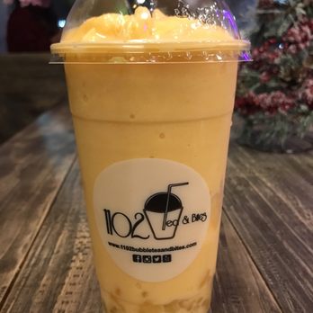 1102 Bubble Tea & Bites - French Mango Orange Smoothie - Desserts Near Me - Arlington, Texas