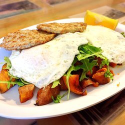Village Cafe - Sweet Potato Hash with Sausage Patties