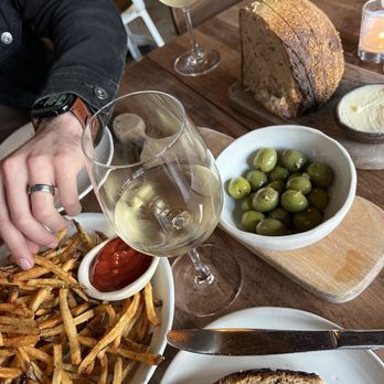 Blair's - Happy hour fries, olives, and bread with butter - Italian Near Me - Los Angeles, California