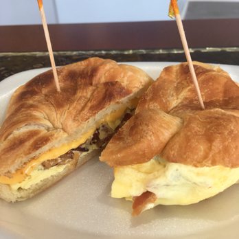 22 Bliss Cafe - Bacon egg and cheese on a croissant - Coffee & Tea Near Me - Plantation, Florida