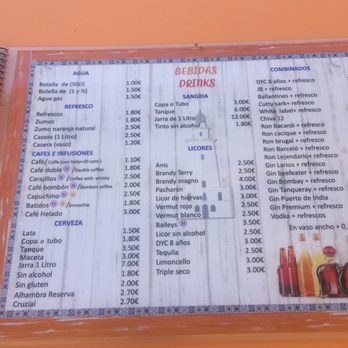 Chiringuito la Farola - Drinks menu - Bars Near Me - Málaga, Massachusetts